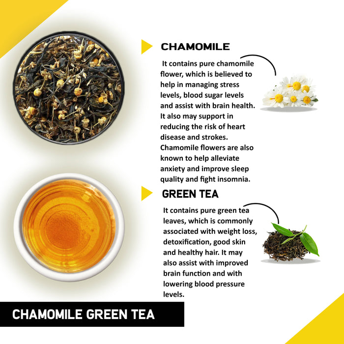 Chamomile Green Tea | Helps in Sleep, PMS and Skin