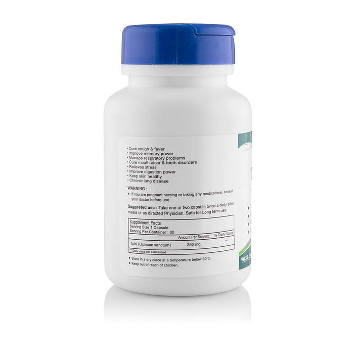 Healthvit TUL-C Tulsi powder 250 mg 60 Capsules - Local Option