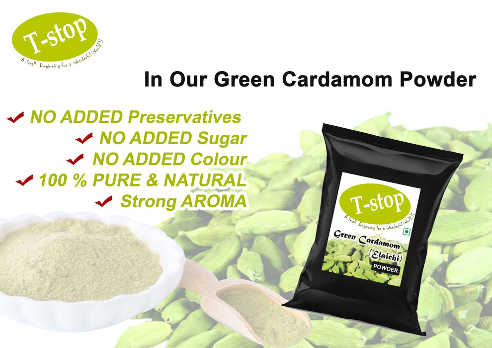 T-stop Green Cardamom Powder (Both seeds & Pods Included) 25gm - Local Option