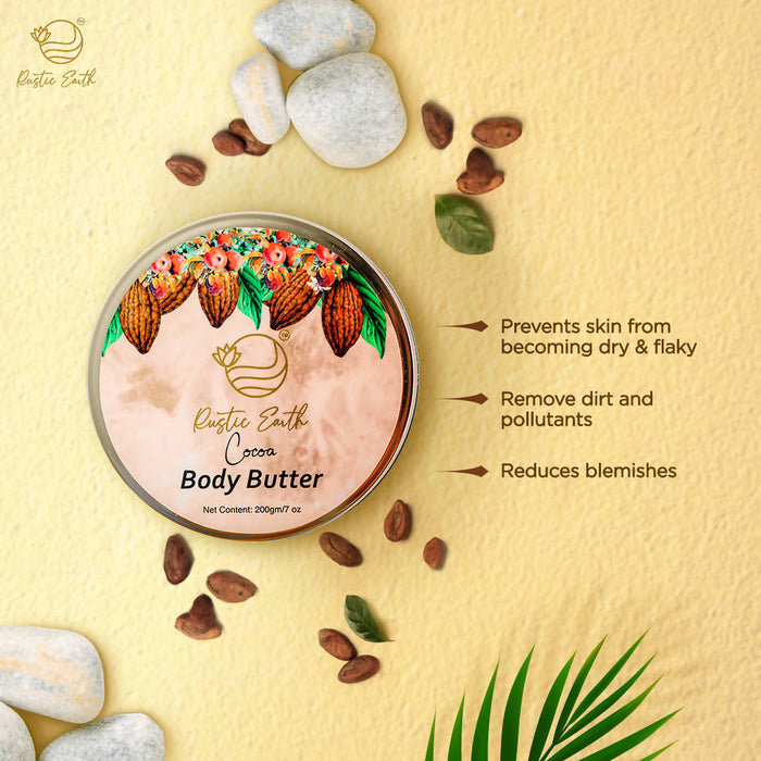 Rustic Earth BODY BUTTER COCOA BUTTER 200GM