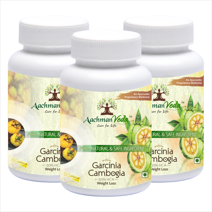 Aachman Veda  Garcinia Cambogia 60% HCA Weight Loss 60 Capsules 500 Mg With Veg