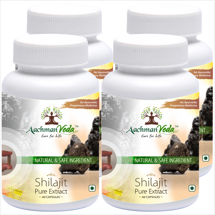 Aachman Veda Cure For Life Pure Natural Safe Ingredient An Ayurvedic Proprietary Medicine Pure Extract Shilajit 60 Capsules 500 Mg With Veg