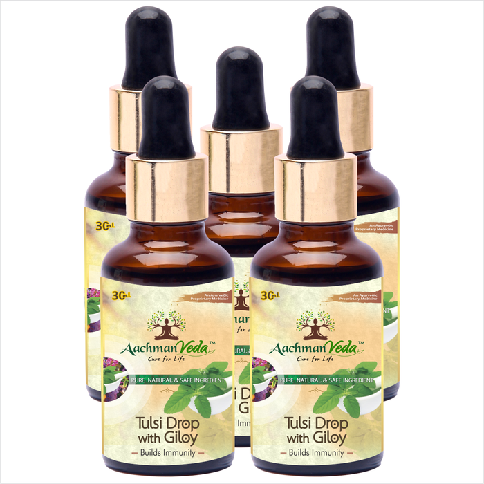 Aachman Veda Cure For Life Pure Natural Safe Ingredient An Ayurvedic Proprietary Medicine Builds Immunity Tulsi Drops 30 ML With Veg