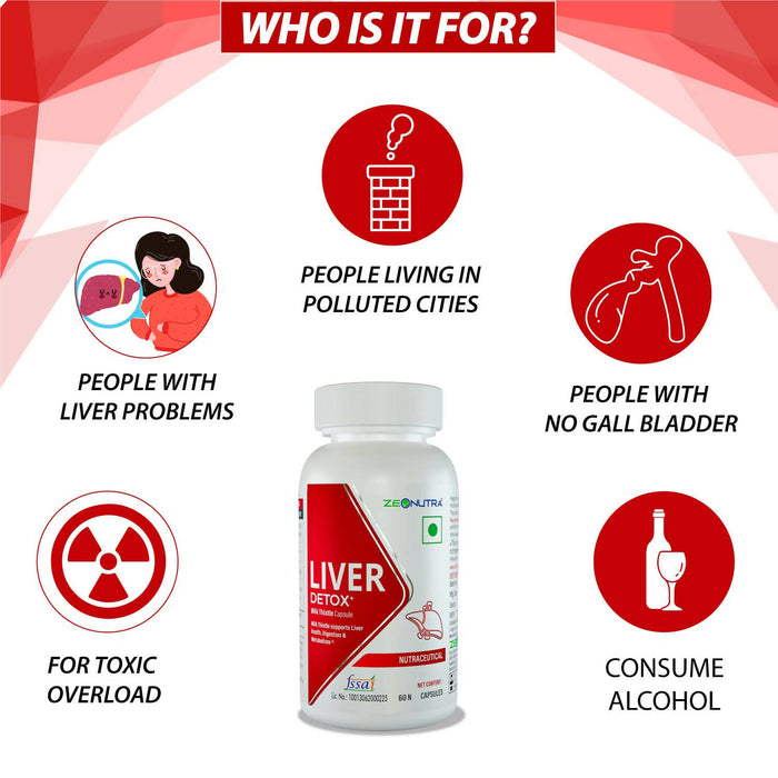 Zeon (A Promise of Good Health) Zeonutra Liver Detox, Cleanse & Repair Fatty Liver - Potent 21: 1 Milk Thistle Seed Extract Capsule, Support Liver Health, 5240mg Strength (80% Silymarin) - 60 Liver Supplement Capsules for Men & Women