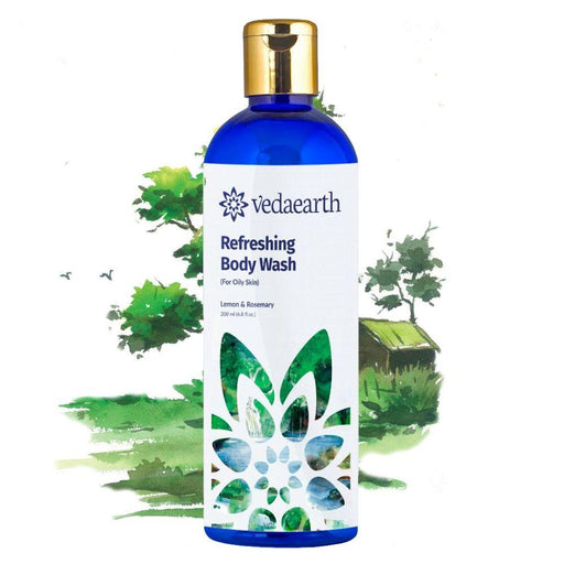 Refreshing Body Wash with Lemon & Rosemary, For Oily Skin & Sebum control, Removes impurities - Local Option