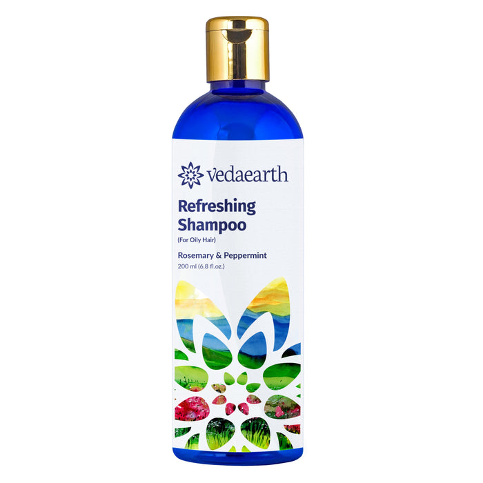 Refreshing Shampoo with Rosemary & Peppermint, Ayurvedic formula for Oily Hair, flaky greasy scalp - Local Option
