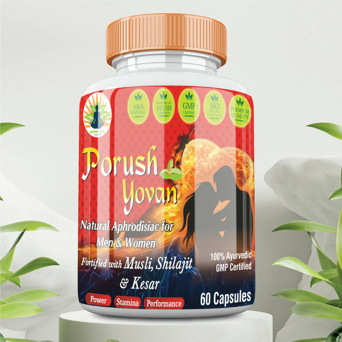 Divya Shree Porush Yovan Capsule Helps To Build Healthy Cells And Tissues, Boost Testosterone Levels, Sexual Capsule 800Mg Jeevan Care Ayurveda