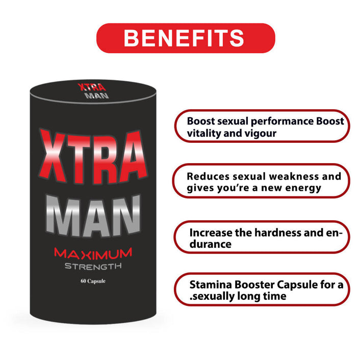 Cipzer Xtra Man 60 Capsule | Helps to Increase penis size | Increases the size of male | Boost Your Stamina and Power
