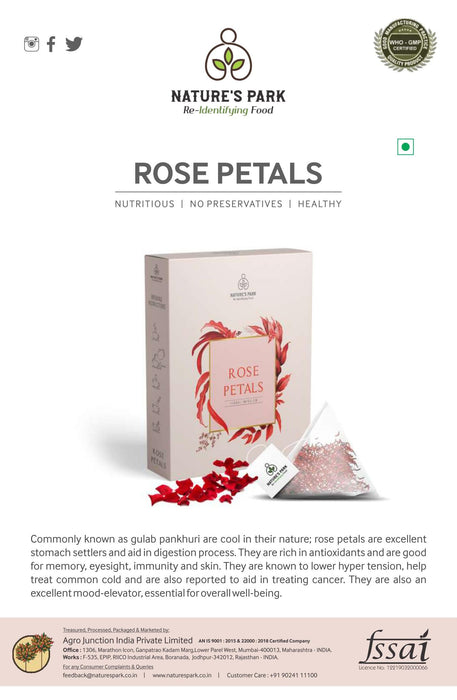 Rose Petals Herbal Infusion (Pyramid Infusion Bags-5)