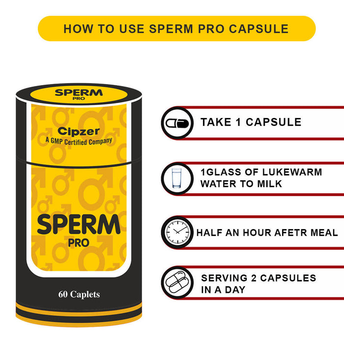 CIPZER Sperm Pro Capsule | Ayurvedic Helps To Improve Sperm Count Quality For Male 60 Capsule ( pack of 1 )