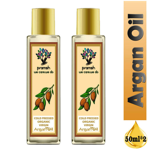 Pramsh Cold Pressed Organic Virgin Argan Oil For Hair, Skin & Face Care Hair Oil 50ml Pack Of 2 (100ml) - Local Option