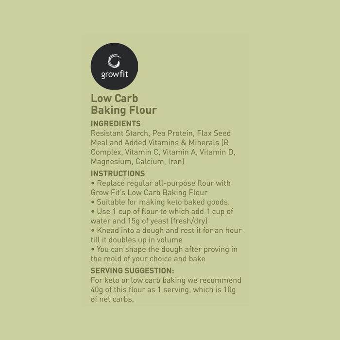 Grow fit Low Carb Baking Flour | Keto Friendly | High Protein | High Fibre 500g