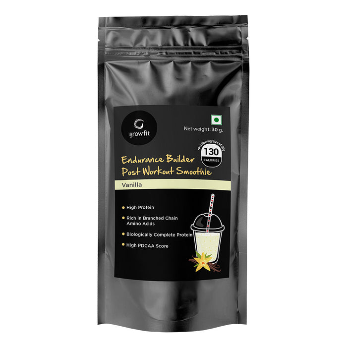 Grow fit Endurance Builder Post Workout Smoothie l Pack of 7 l Flavours- Vanilla 210g