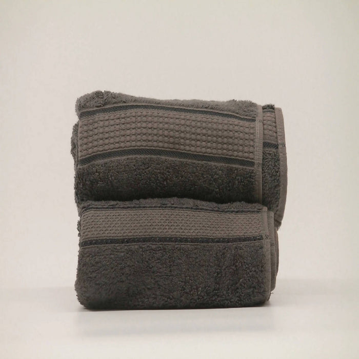 THE KARIRA COLLECTION - NIGHT GREY BAMBOO HAND TOWEL COMBO PACK OF TWO