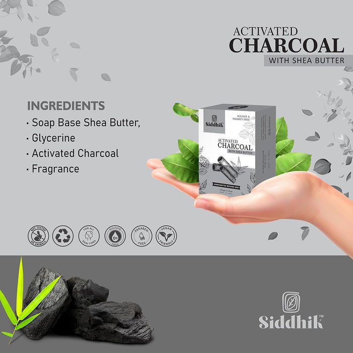 Siddhik Activated Charcoal Soap With Shea Butter