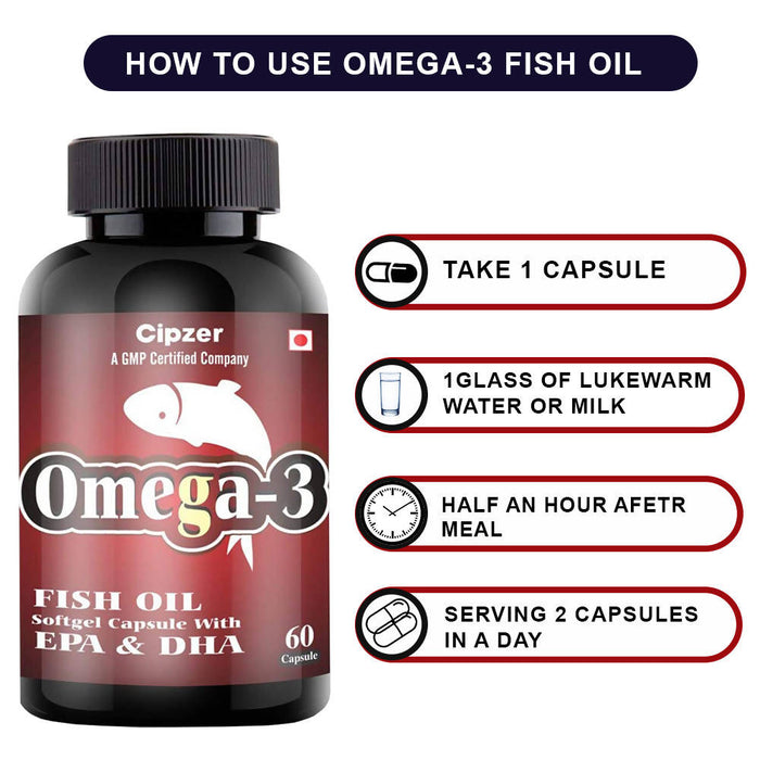 CIPZER Omega 3 Fish Oil Softgel Beneficial in reducing inflammation