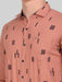 Orange Parallel Print Shirt Shirts 649.00
