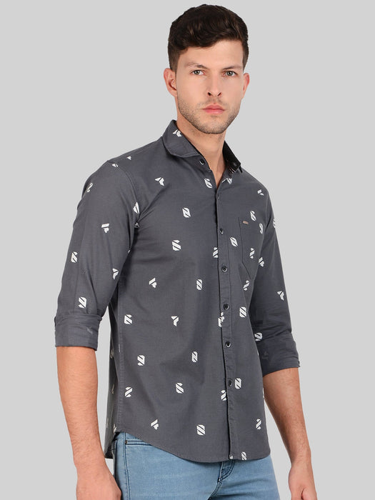 Grey Motif Printed Shirt Shirts 649.00