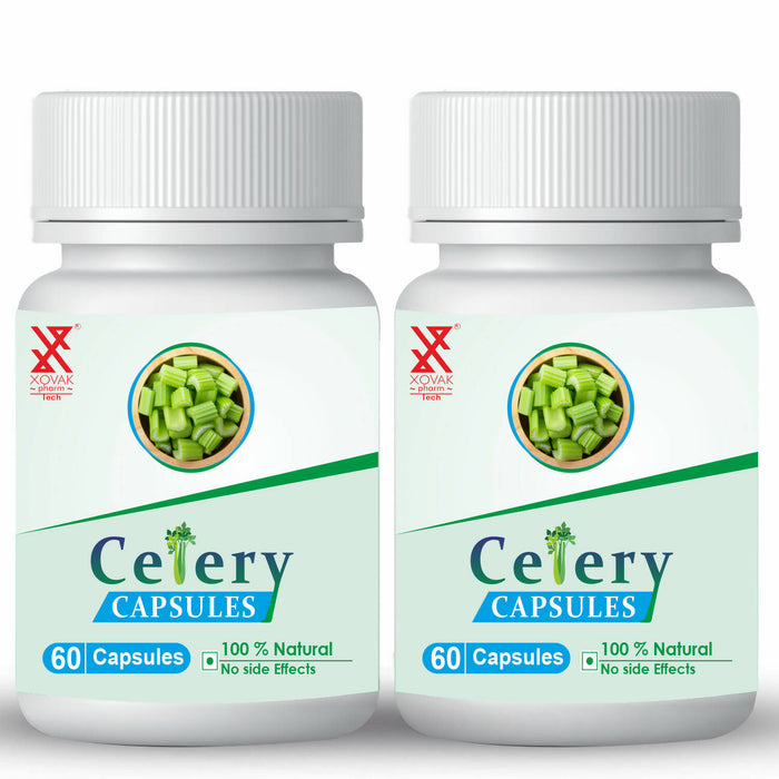 Celery Capsule | Aid Good Digestion, Boost Immunity, Support Weight Loss, Control Blood Pressure and Cholesterol | Xovak Pharmtech