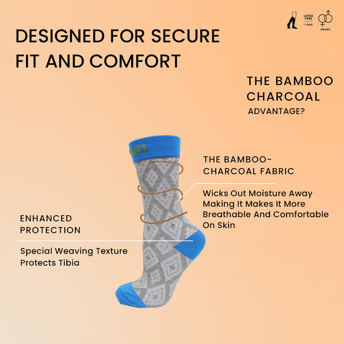 Sorgen Compression Bamboo Crew Length Socks  Blue