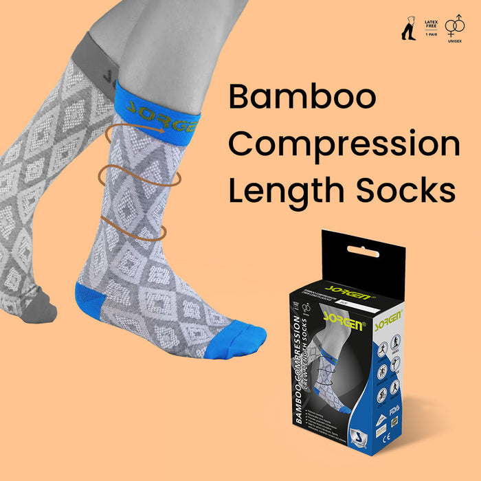 Sorgen Compression Bamboo Crew Length Socks  Blue