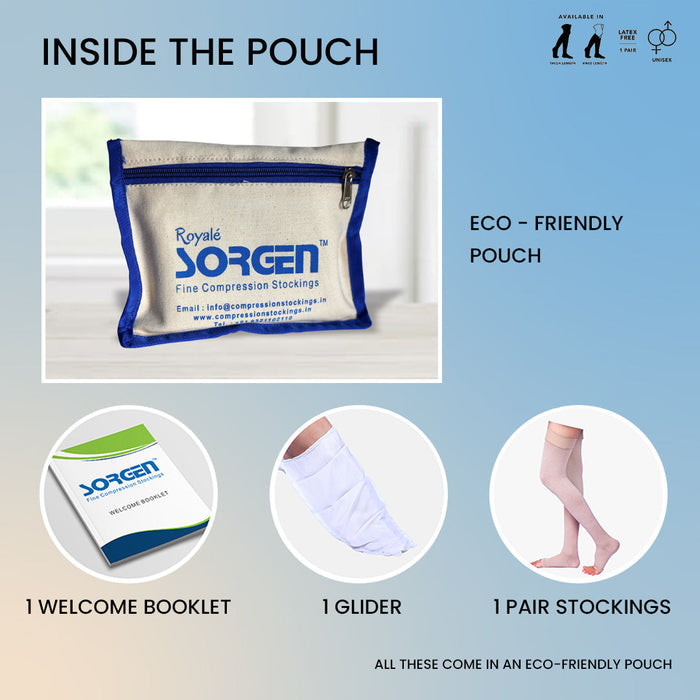 Sorgen Royale (Microfiber) Extra Soft Superior Fabric Medical Compression Stockings for Varicose Veins Class