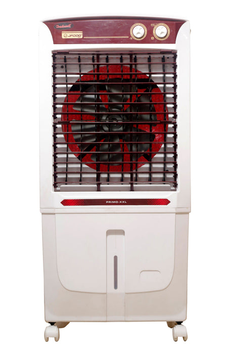 Tradewell Jadoo GT Primo 95 Ltrs Personal Air Cooler with Honeycomb Pads, Turbo Fan Technology, Powerful Air Throw and 3-Speed Control, White and Grey