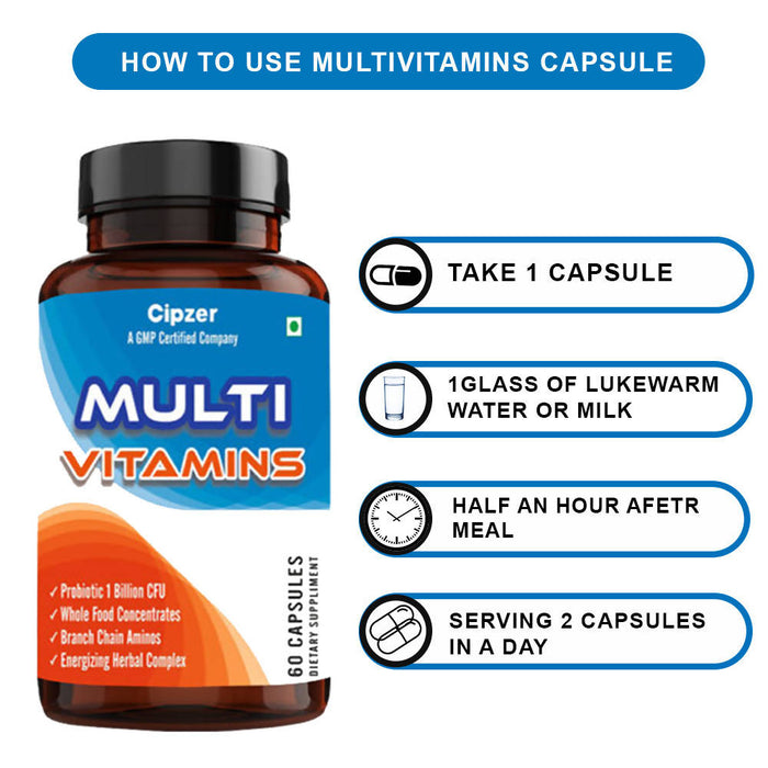 CIPZER Multivitamin Capsule Provides necessary vitamins and nutrition to the body