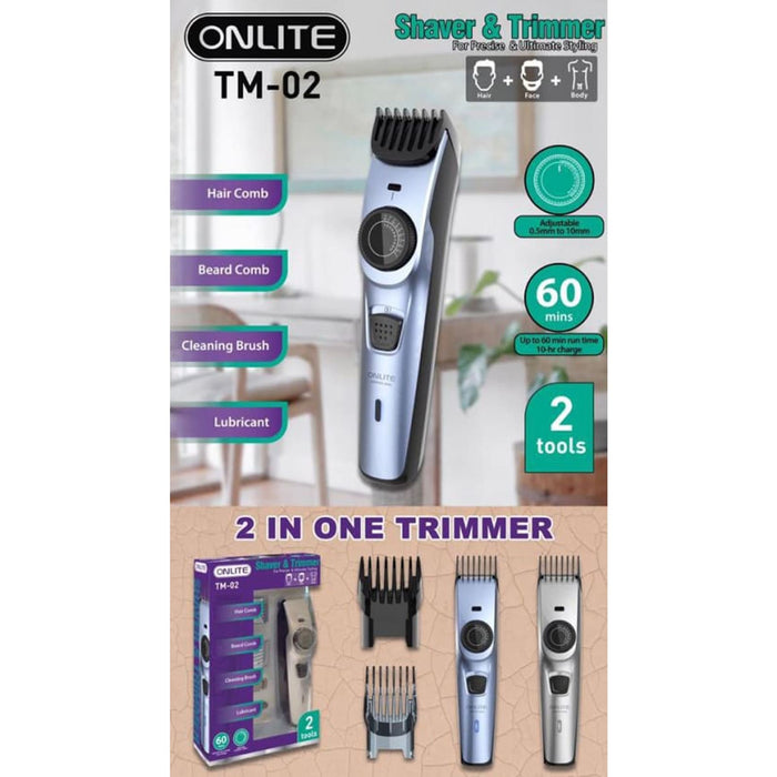 Onlite TM-02 Professional Rechargeable Hair Clipper and Trimmer for Men Beard and Hair Cut