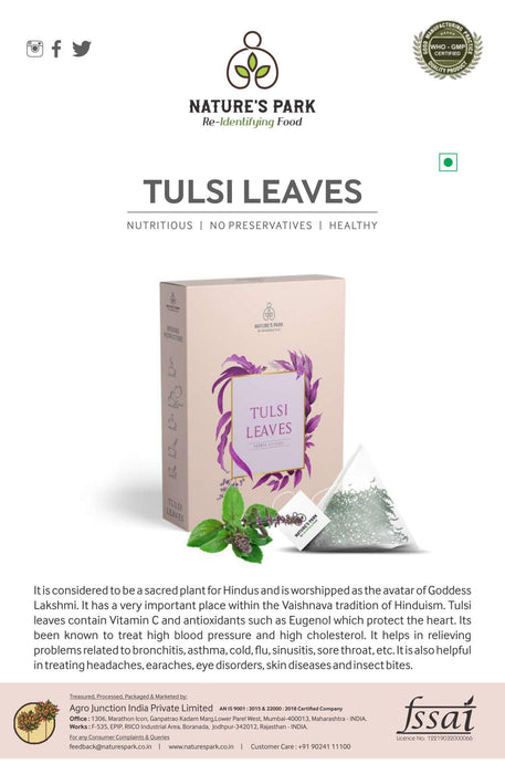Tulsi Leaves Herbal Infusion (Pyramid Infusion Bags-5)