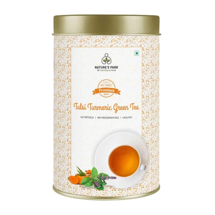 Tulsi Turmeric Green Tea Can