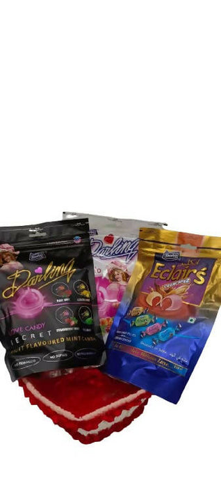Derby_Darling Velvetto 8 Flavored Candy, Secret Assorted Mint Candy & Eclairs 4 Flavored With Red Heart Tokrii / Gift to Your Friends or Family / Valentines Gift / Birthday Party Gift