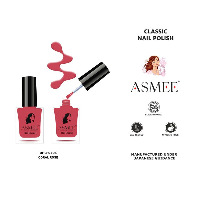 Asmee Classic Nail Polish - Coral Rose