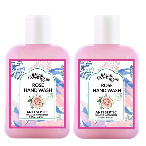Mirah Belle - Rose - Dry Skin - Natural Hand Wash (Pack of 2 - 250 ml) - Sulfate & Paraben Free, 500 ml - Local Option