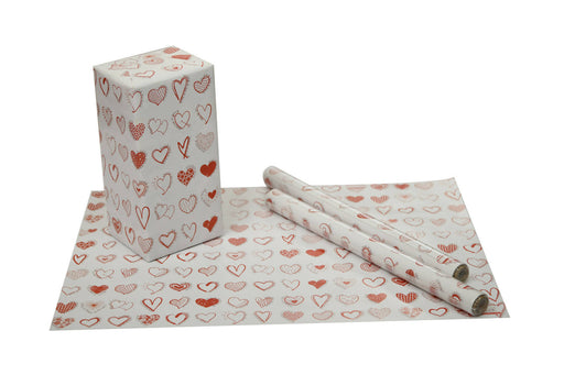eVincE - thoughtful PRESENTations Recyclable Matte Lovely red Hearts Gift Wrapping Gifts Paper - 10 Sheets (27" X 17") - Local Option