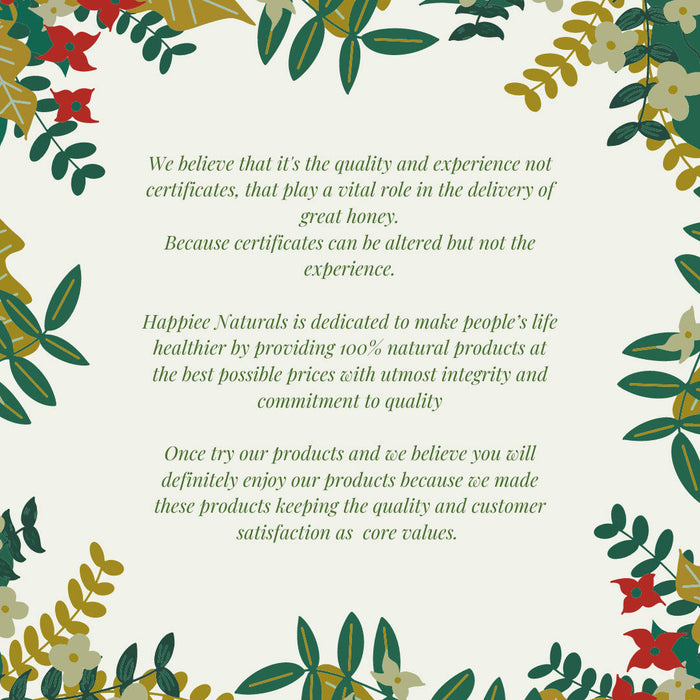 Happiee Naturals - 100% Raw Pure Natural Un-Processed Unheated Jungle honey 550GM - Local Option