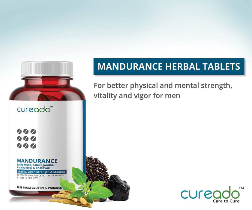 Mandurance Tablets for Men with Safed Musli, Kaucha Beej , Ashwagandha, Shilajit and more for Vigor & Vitality (30 Tablets)