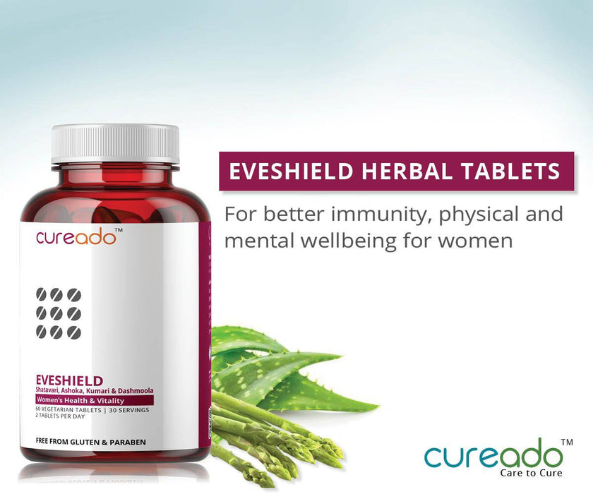 Eveshield Herbal Tablets For Women's Health(Period Cramps, Mood Swings, Feminine Pain Relief) 60 Tablets