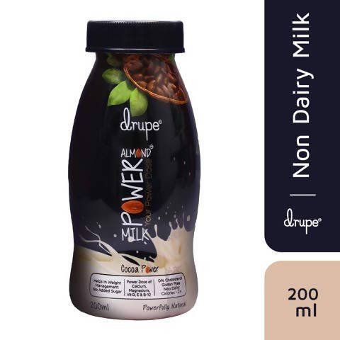 Drupe Cocoa Almond Milk with Dates| Vegan| Pack of 6, 1200ml - Local Option
