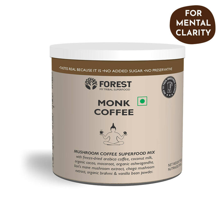 Monk Coffee Instant Coffee Powder with Adaptogenic Herbs and Superfoods (150g)