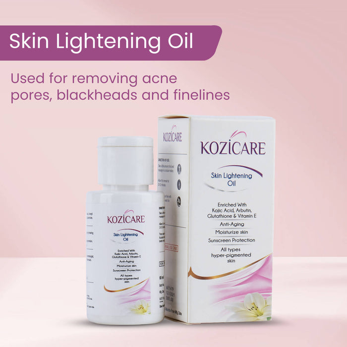 Kozicare Skin Whitening Fairness Oil ( Kojic Acid, Glutathione, Arbutin, Vitamin E) , 60ml