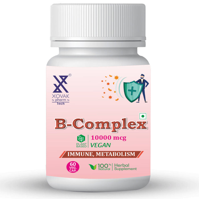 Vitamin B Complex Ayurvedic Capsule | Strong Bone, Teeth & Brain, Support metabolism & Boost Energy,Reduce stress | Xovak Pharmtech