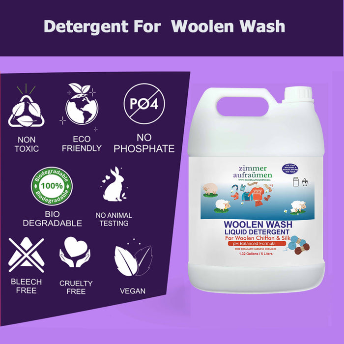 Liquid Detergent For Woolen, Silk, Chiffon (5L) For Top Load Machine