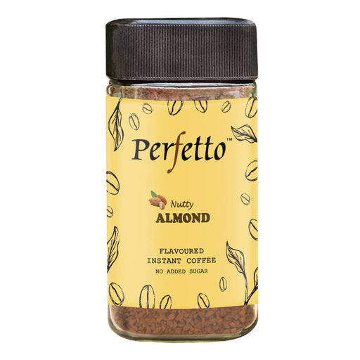 PERFETTO ALMOND FLAVOURED INSTANT COFFEE 50G JAR - Local Option