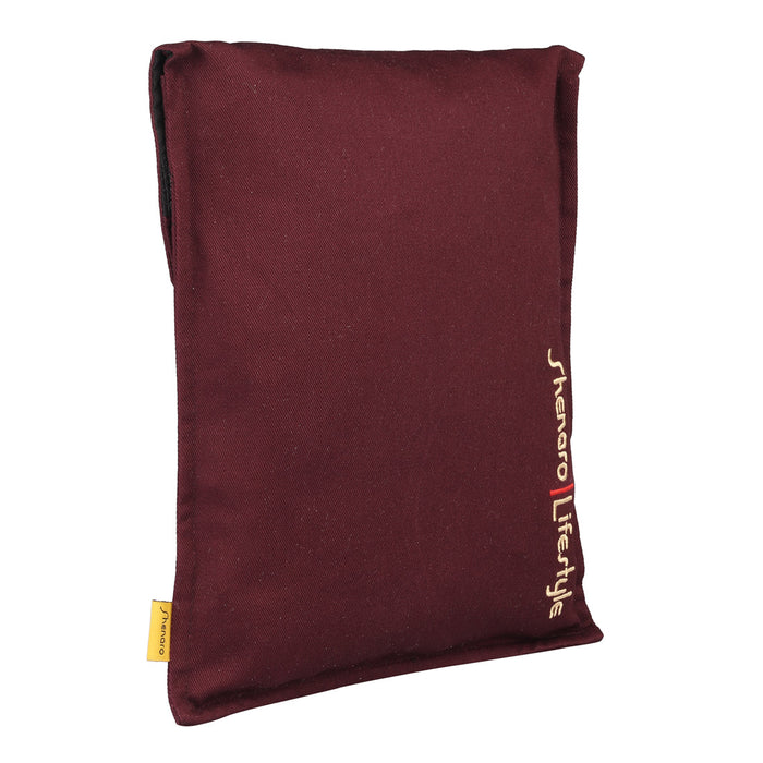 Shenaro Lifestyle's: Cotton Organic and Eco-Friendly Pain Relief Wheat Bag with Treated Whole Grains and Lavender (Chocolate Maroon)