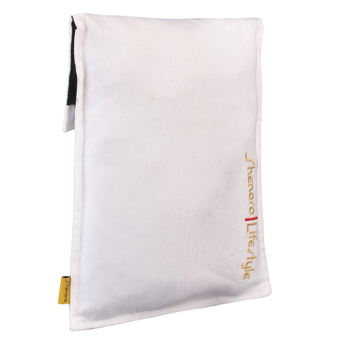 Shenaro Lifestyle's: Cotton Organic and Eco-Friendly Pain Relief Wheat Bag with Treated Whole Grains and Lavender (Glacier White)
