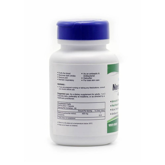 HealthVit NEEMCARE Neem Powder 400MG | 60 Capsules(Pack Of 2) - Local Option