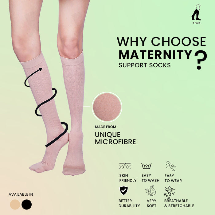 Sorgen Maternity Support Socks To Reduce Pain And Swelling During Pregnancy,Perfect Healthy Gift For Mom-To-Be  Beige