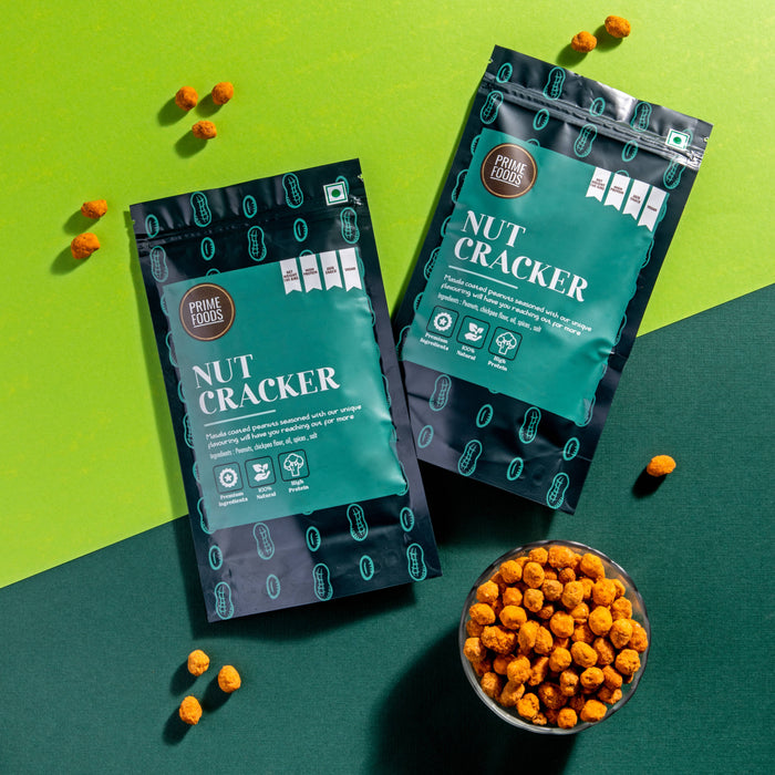 Prime Foods Nutcracker | Coated Flavored Peanuts | Vegan | Rich in Fiber and Vitamin E Snack | 100 Grams Each