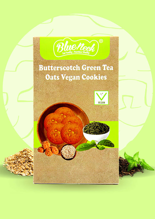 Butterscotch Green Tea Oats Vegan Cookies (pack of 2*200g)